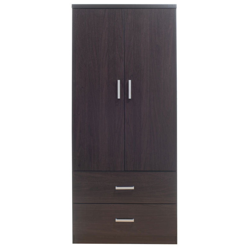 Wardrobe LEGO pakoworld with 2 doors  and drawers in wenge color 80x45x180cm