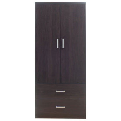 Wardrobe LEGO pakoworld with 2 doors  and drawers in wenge color 80x45x180cm