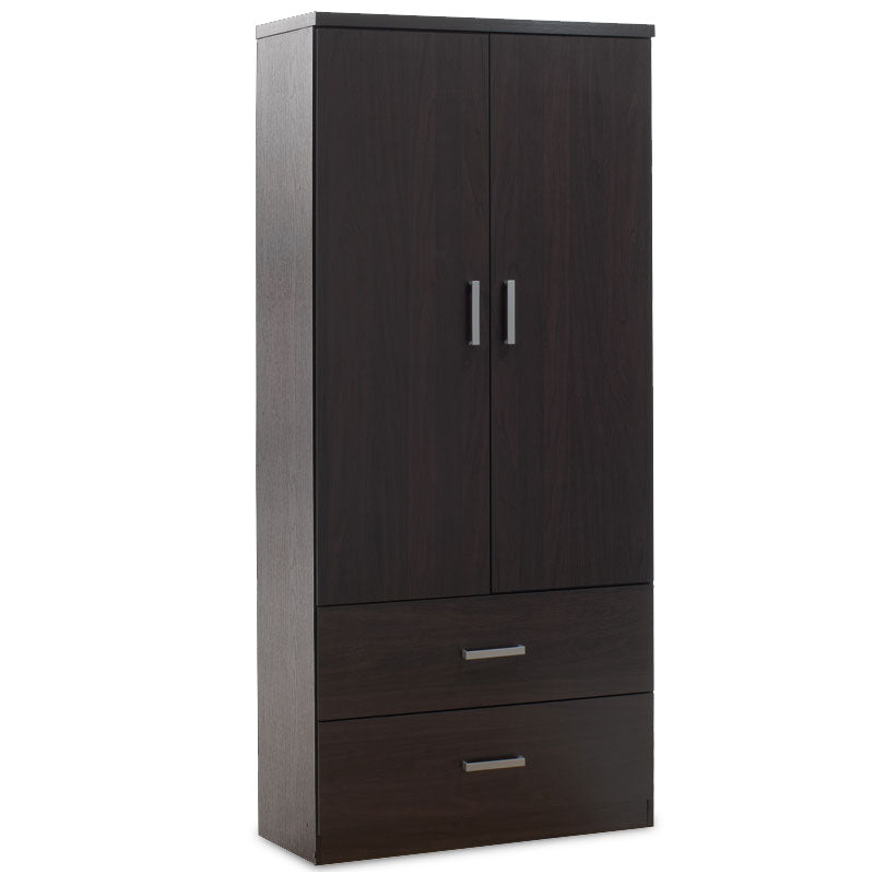 Wardrobe LEGO pakoworld with 2 doors  and drawers in wenge color 80x45x180cm