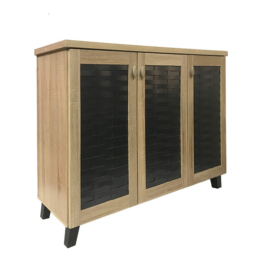 Shoe cabinet Mantam pakoworld 16 pairs sonoma-black 115.5x40x92cm