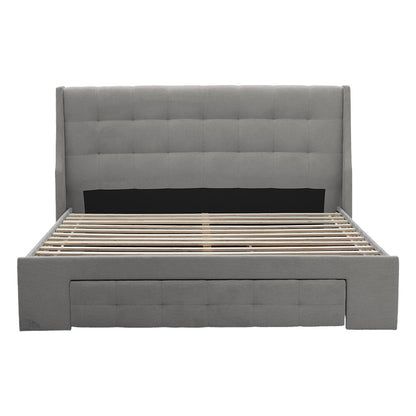 Bed Moscow pakoworld fabric gray storage space 160x200cm