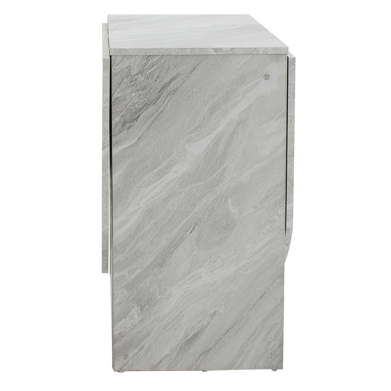 Dining table Nadine pakoworld polymorphic-extendable color white marble 160x80x76.5cm