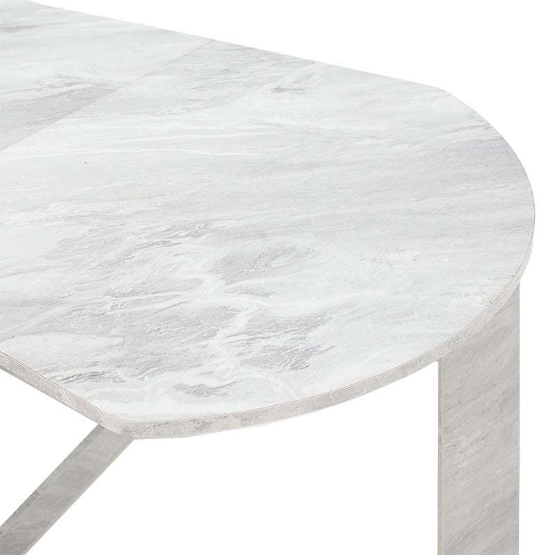 Dining table Nadine pakoworld polymorphic-extendable color white marble 160x80x76.5cm