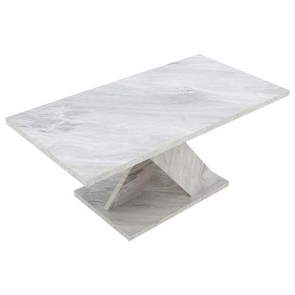 Coffee table Solange pakoworld color white marble 110x55x47.5cm