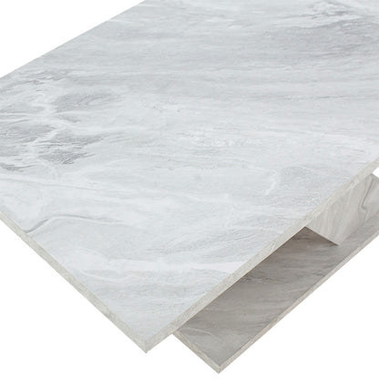 Coffee table Solange pakoworld color white marble 110x55x47.5cm