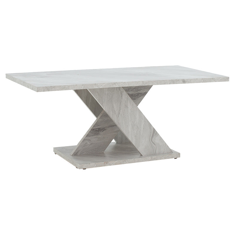 Coffee table Solange pakoworld color white marble 110x55x47.5cm