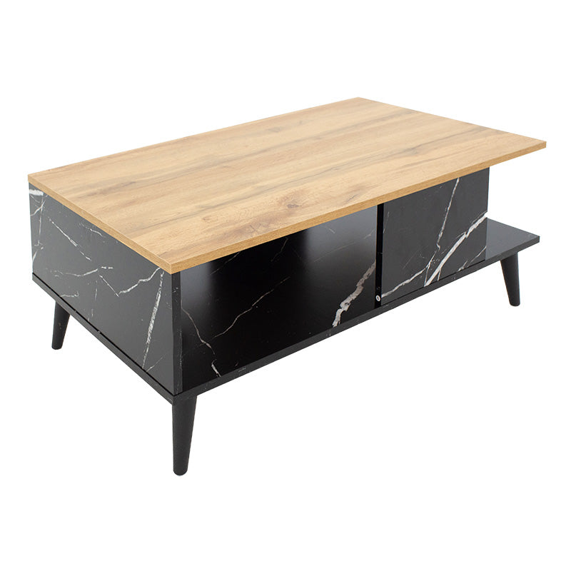 Coffee table Moses pakoworld color sonoma-black marble 90x54x37.5cm