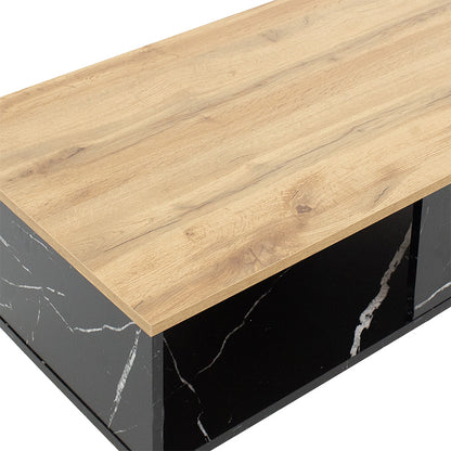 Coffee table Moses pakoworld color sonoma-black marble 90x54x37.5cm