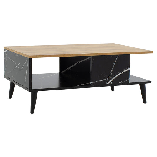 Coffee table Moses pakoworld color sonoma-black marble 90x54x37.5cm