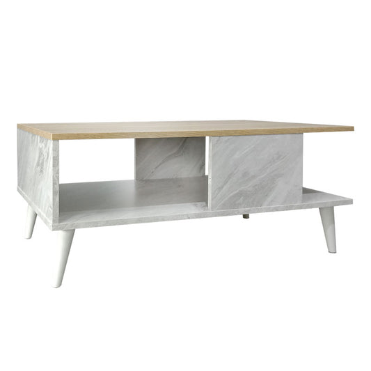 Coffee table Moses pakoworld color sonoma-white marble 90x54x37.5cm