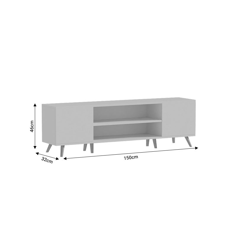 TV cabinet Icarus pakoworld melamine white-natural 150x32x46cm