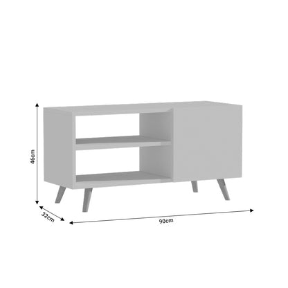 TV cabinet Orianne pakoworld melamine white-natural 90x32x46cm