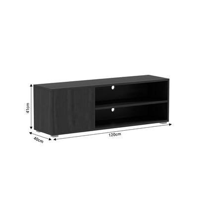 TV cabinet Ellon pakoworld melamine black 120x40x41cm