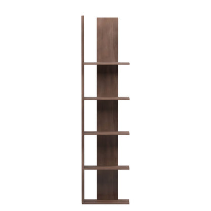 Bookcase Mirca pakoworld melamine walnut 41.4x21x162cm