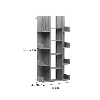 Bookcase Charles pakoworld melamine sonoma 90x31x182.5cm