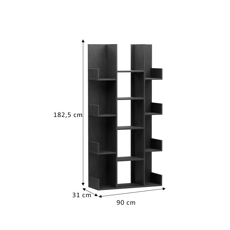 Charles pakoworld melamine anthracite bookcase 90x31x182.5cm