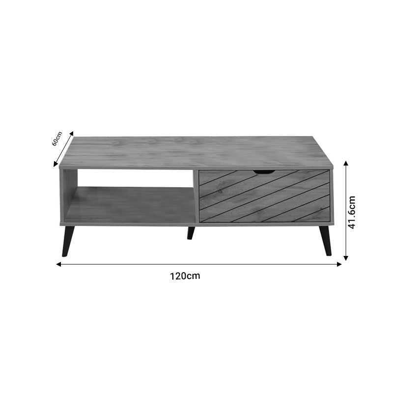 Thelma pakoworld sonoma melamine coffee table 120x60x41.6cm