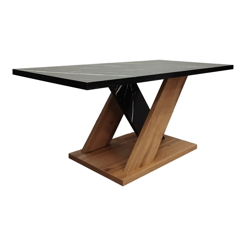 Solange coffee table in sonoma with black marble look 110x55x47.5cm