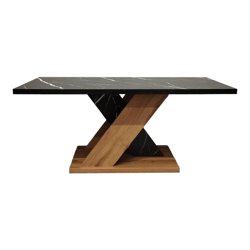 Solange coffee table in sonoma with black marble look 110x55x47.5cm