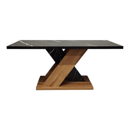 Solange coffee table in sonoma with black marble look 110x55x47.5cm