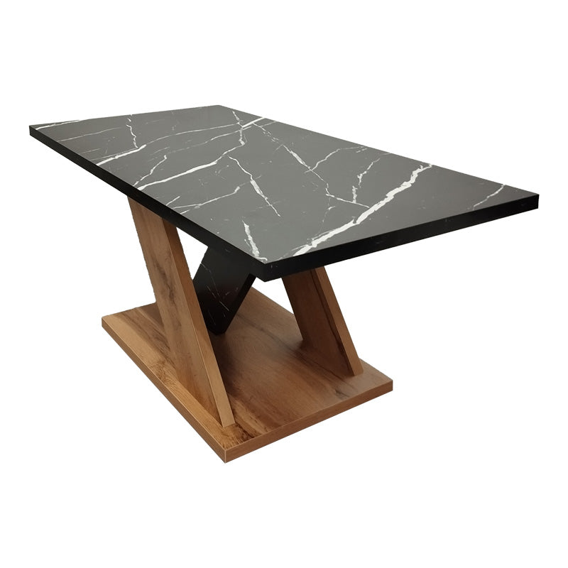 Solange coffee table in sonoma with black marble look 110x55x47.5cm