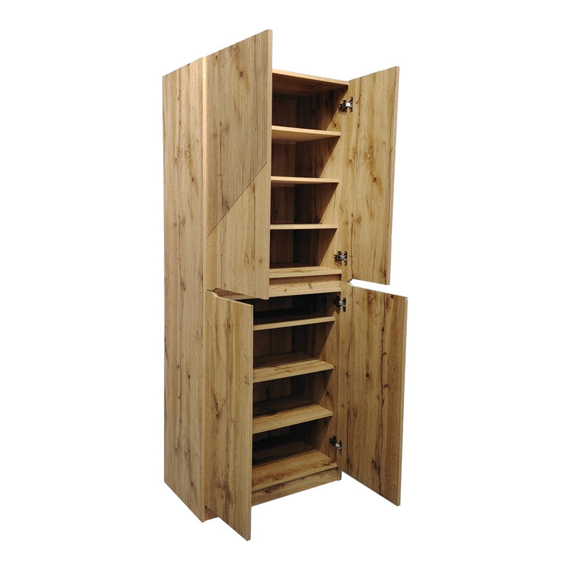 Shoe rack-cabinet Kebell in oak shade 71x41.5x180.4cm