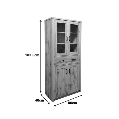 Nisso display case-wardrobe in oak color 80x40x183.5cm