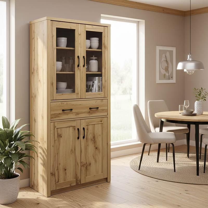 Nisso display case-wardrobe in oak color 80x40x183.5cm
