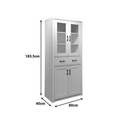 Nisso display case-wardrobe in white color 80x40x183.5cm