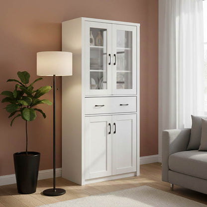 Nisso display case-wardrobe in white color 80x40x183.5cm