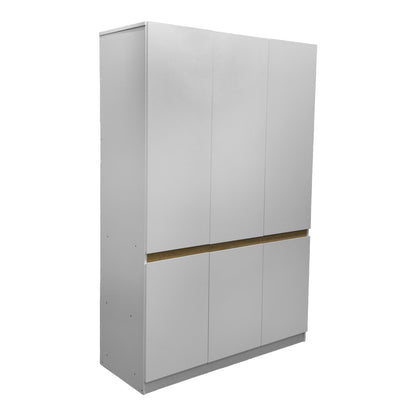 Three-door wardrobe Merzia white with sonoma 120x46.5x183cm