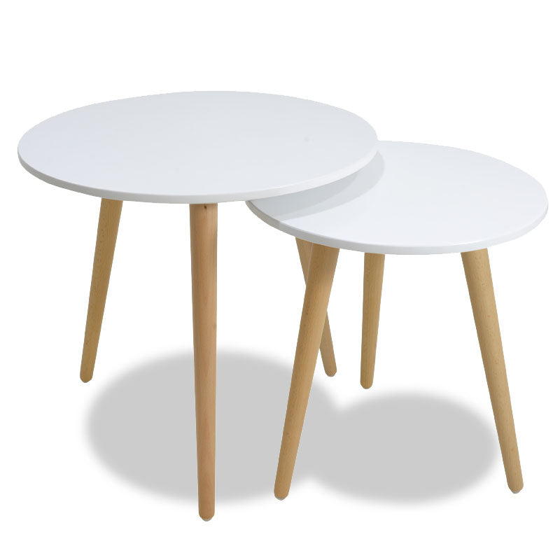 Coffee table set 2pcs SMITH pakoworld in white matte- oak color