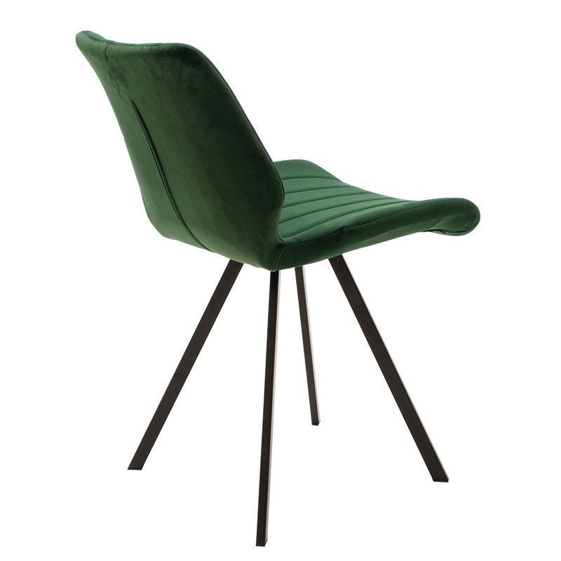 Sabia pakoworld velvet chair dark green-black leg