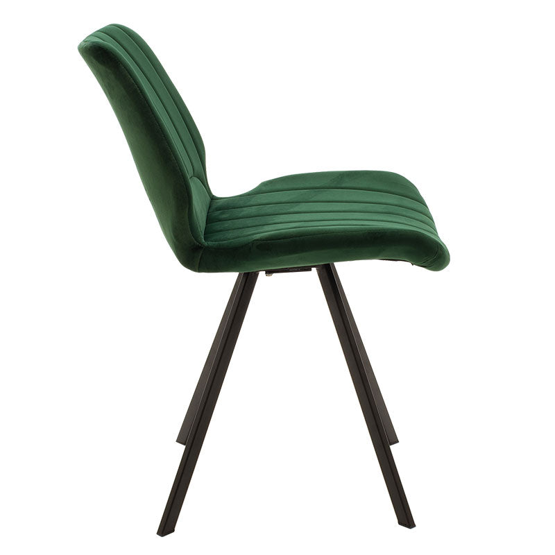 Sabia pakoworld velvet chair dark green-black leg