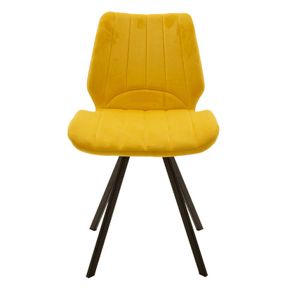 Chair Sabia pakoworld velvet yellow-black leg