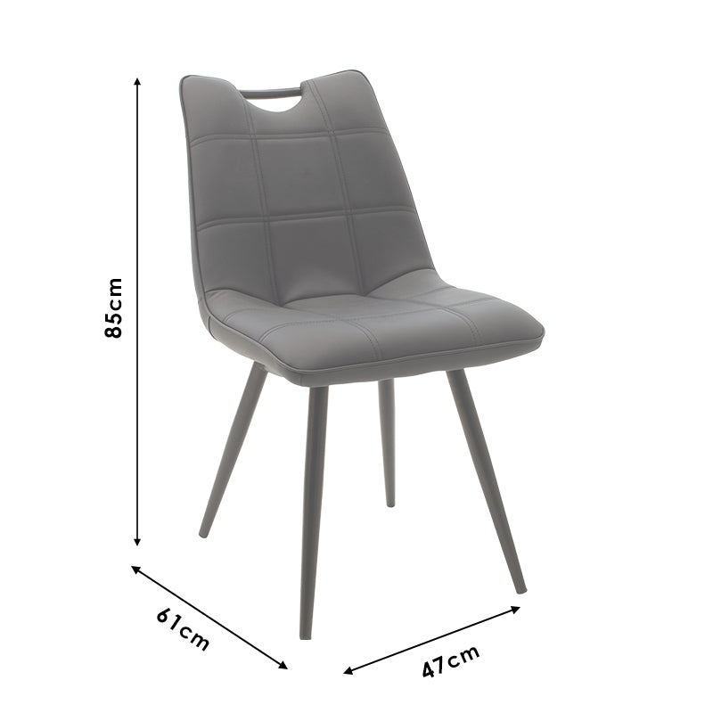 Chair Nely pakoworld metal dark grey pu black