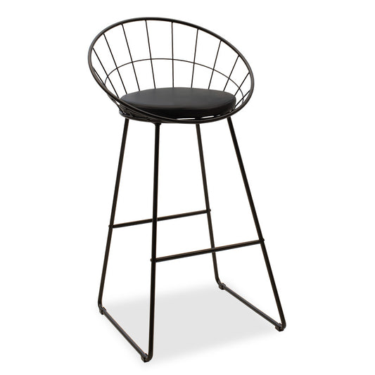 Seth pakoworld bar stool black metal wire with black pvc cushion