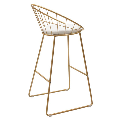 Seth pakoworld bar stool golden metal wire with white pvc cushion