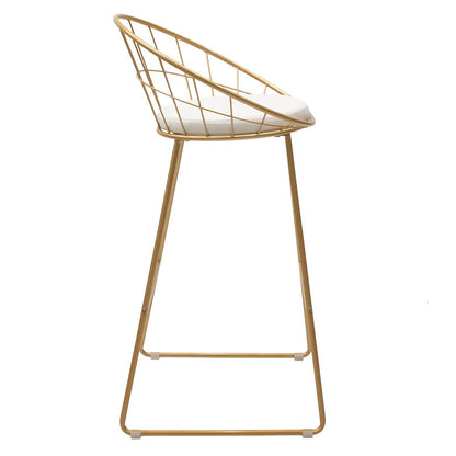 Seth pakoworld bar stool golden metal wire with white pvc cushion