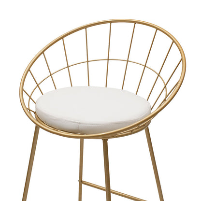 Seth pakoworld bar stool golden metal wire with white pvc cushion