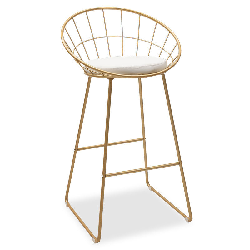 Seth pakoworld bar stool golden metal wire with white pvc cushion