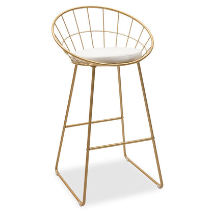 Seth pakoworld bar stool golden metal wire with white pvc cushion