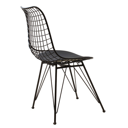 Taj pakoworld metal chair black with black PVC cushion