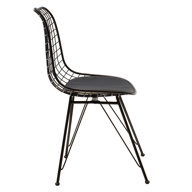 Taj pakoworld metal chair black with black PVC cushion