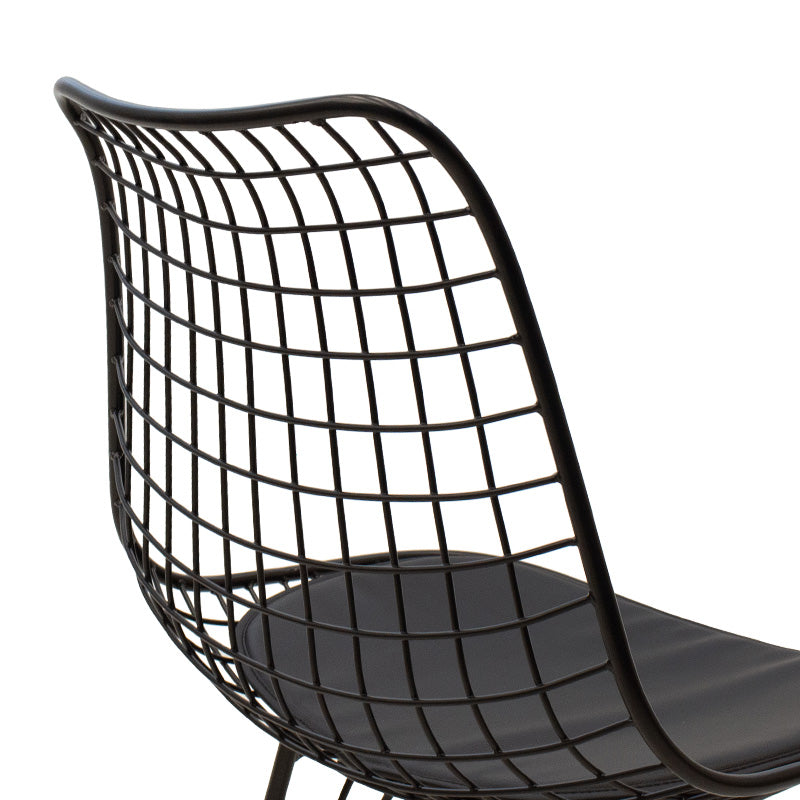 Taj pakoworld metal chair black with black PVC cushion