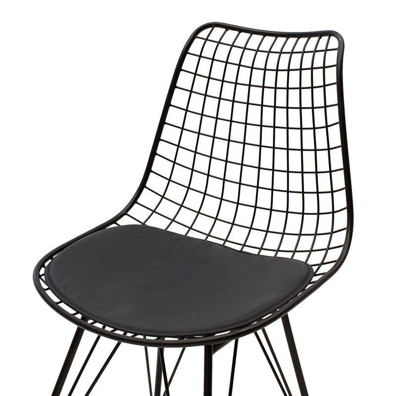 Taj pakoworld metal chair black with black PVC cushion