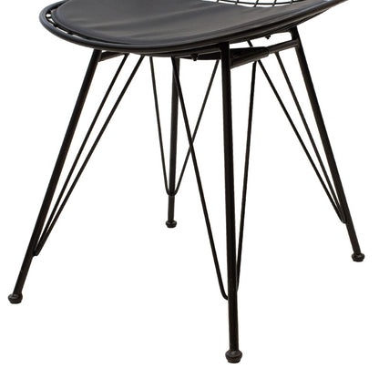 Taj pakoworld metal chair black with black PVC cushion