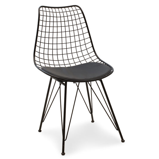 Taj pakoworld metal chair black with black PVC cushion