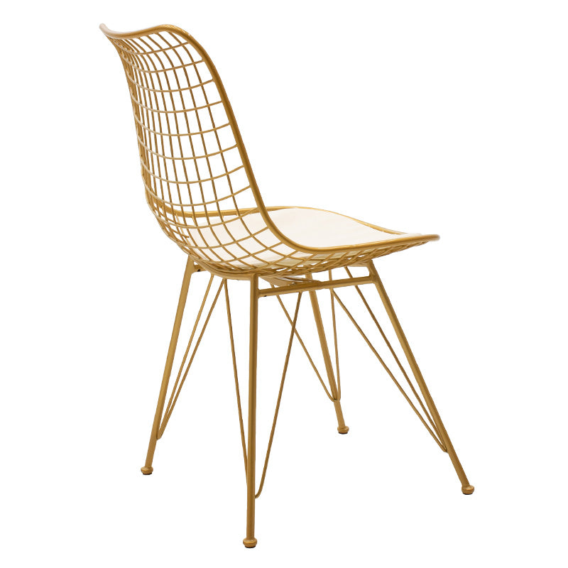 Taj pakoworld metal chair golden with white PVC cushion