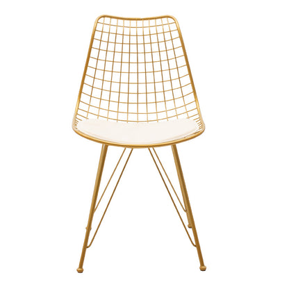 Taj pakoworld metal chair golden with white PVC cushion